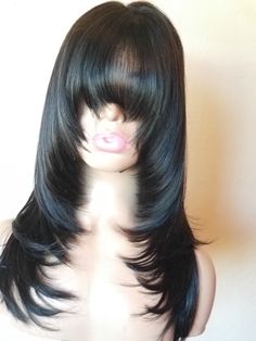 Face Layers, Layered Wig With Bangs, Layered Wig, Hair Colorful, Body Wave Bundles, Y2k Hairstyles, Healthier Hair, Big Chop