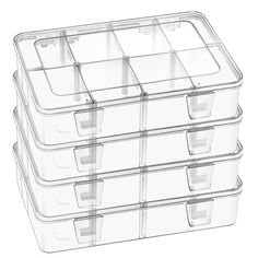 six clear plastic drawers stacked on top of each other