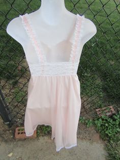 bust 32 33" long no snags great condition size m batting on bust area Feminine Sheer Pink Sleepwear, Feminine Pink Sheer Sleepwear, Pink Sheer Sleepwear For Wedding Night, Sheer Sleeveless Coquette Nightgown, Pink Sheer V-neck Sleepwear, Sheer Pink V-neck Sleepwear, Spring Sheer Coquette Nightgown, Sheer Coquette Summer Nightgown, Sheer Pink Sleepwear For Summer