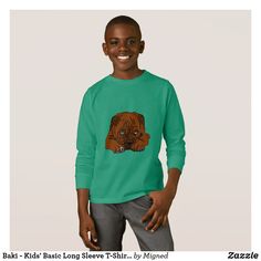 Baki - Kids' Basic Long Sleeve T-Shirt + Front Teeth, 80s Shirts, Fall Kids, Basic Long Sleeve, Cartoon T Shirts, Add Text, Upgrade Your Style, Cute Tshirts, Christmas Shirt