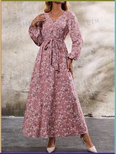 Free Returns ✓ Free Shipping✓. SHEIN Clasi Women's Casual Ditsy Floral Long Fall Clothes Frenchies Halloween Costume Fall Wedding Winter Women Clothes Guest Dress Homecoming Dress For Spring And Autumn- Women Maxi Dresses at SHEIN. Fall Dress Trends, Fall Dresses For Women, Glamorous Evening Dresses, Graphic Print Dress, Retro Style Dress, High Fashion Editorial, Beachwear Collection, Beachwear Fashion