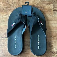 Style: Tmsearie-T Size:10 Color:Black Tommy Hilfiger Sandals, Hilfiger Shoes, Tommy Hilfiger Shoes, Flip Flop Sandals, Black Color, Flip Flops, Shoes Sandals, Men's Shoes, Tommy Hilfiger