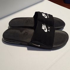 Nike Air Max Camden Slides. Size 15. Worn Once For About 30 Minutes. Slides Are Practically Brand New. Casual Sports Sandals With Air Cushioning, Casual Slip-on Slides With Air Cushioning, Black Flat Sneakers For Outdoor, Black Flat Slides For Outdoor, Black Slip-on Slides For Streetwear, Black Round Toe Slides For Outdoor, Comfortable Black Low-top Sandals, Black Low-top Non-slip Sandals, Black Slides With Branded Insole For Outdoor