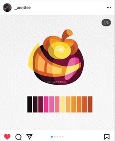 an iphone screen showing the color picker app on its display, with different colors and shapes