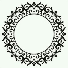 a black and white drawing of a circular frame