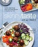 the cover of skinnytaste meal prep cookbook, featuring meatballs and veggies