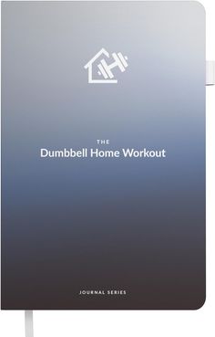 the dumbbell home workout journal is open and showing an image of a house on it