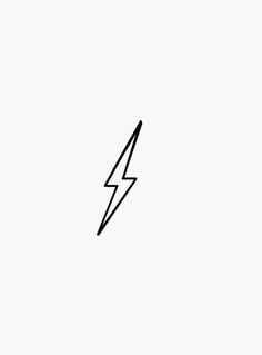 a black and white drawing of a lightning bolt