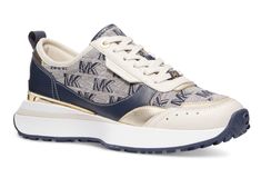 Get ready for a stylish and comfortable walk with these MICHAEL Michael Kors Flynn trainers! Designed for women, these athletic shoes feature a navy color that will suit any outfit. The upper is made of high-quality material, offering a durable and breathable experience. The shoes come in size 7 and boast the signature Michael Kors character. With a lifestyle sneaker style, they are perfect for casual occasions or even running errands. The item is new with box and ready for shipping. Get your ha Sneaker Style, Sneakers Athletic, Navy Color, Running Errands, Fashion Games, Sneakers Fashion, Womens Sneakers, Athletic Shoes, Shoe Accessories