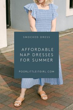 Wondering about the meaning of the nap dress? Curious about the smocked dress trend? Poor Little IT Girl shares how to style his Hill House nap dress dupe and where to find affordable smocked dresses on Amazon. This is the perfect casual petite street style look for summer. Girl Lifestyle, Petite Style, Hill House