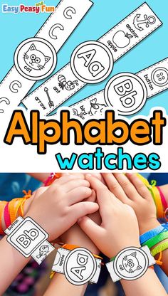 alphabet watches for kids with hands on each wrist