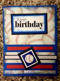 a birthday card with baseballs on it