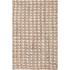 an area rug with brown and white squares on the side, in front of a white background