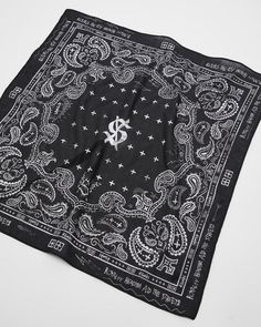 Bandana Designs, Bandana Design, Cotton Bandanas, Printing Center, White Design, A Black, Custom Print, Cotton Fabric, Black White