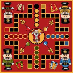 a board game with santa claus and other characters