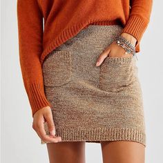 Color: Chestnut Combo Size: Xl Fits: Runs A Little Small Care/Import Hand Wash Cold Import Measurements For Size Xl Waist: 32in Hips: 36in Contents 15% Polyester 17% Acrylic 60% Recycled Post-Consumer Polyester 8% Wool An Essential For Fall Dressing, This So Sweet Mini Skirt Is Featured In A Cozy Woven Knit And Pull-On Style With Front Pockets And Ribbed Trim. Stretch Fit Elastic Waist A-Line Style What’s Care Fp? This Product Was Consciously Made To Reduce Our Footprint And Supports Our Mission Sweater Mini Skirt, Fall Dressing, W Outfits, Knit Mini Skirt, Eco Conscious, Fall Dresses, So Sweet, New Fashion, Mini Skirt