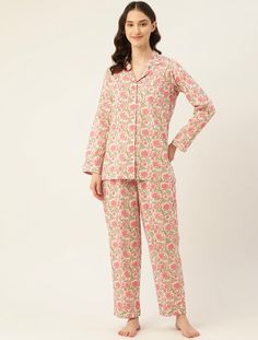 Ultimate 2 piece lounge-wear set with matching eye mask crafted  for comfort. Perfect for lazy Sundays and/or long flights.  Long sleeves shirt with collar, drawstring pyjamas, piping all over.  100% cotton, made in India.  Delicate Hand wash. NO RETURNS Printed Cotton Lounging Sets, Printed Sets With Relaxed Fit For Lounging, Printed Relaxed Fit Sleep Sets, Printed Sets With Relaxed Fit For Sleep, Cotton Night Suit, Lounge Wear Set, Shirt With Collar, High Street Shops, Pyjama Sets