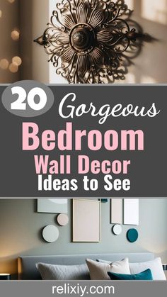 20 Gorgeous Bedroom Wall Decor Ideas You Need To See Guest Bedroom Wall Decor Ideas, Wall Aesthetic Decor, Creative Shelves, Bedroom Wall Art Ideas, Bedroom Wall Decor Ideas, Wall Mounted Candle Holders, Statement Art Pieces, Personalized Bedroom, Bedroom Ambiance