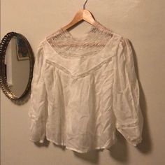 The Lace Goes To The Neckline Almost Like A Turtle Neck, It Has Metal Clasps In The Back And Is Very Elegant. Never Worn Urban Outfitters Top, A Turtle, Have Metal, Urban Outfitters Tops, White Tops, White Lace, Urban Outfitters, Color White, Top Blouse