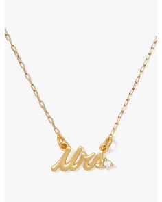 Say Yes Mrs Necklace | Kate Spade New York Cubic Zirconia Pendant Charm Necklaces With Adjustable Chain, Kate Spade Necklaces For Wedding, Elegant Kate Spade Necklace With Adjustable Chain, Delicate Chain Cubic Zirconia Charm Necklace For Anniversary, Elegant Kate Spade Jewelry With Adjustable Chain, Anniversary Charm Necklace With Cubic Zirconia And Adjustable Chain, Anniversary Charm Necklace With Adjustable Chain And Cubic Zirconia, Cubic Zirconia Charm Necklace With Adjustable Chain For Anniversary, Cubic Zirconia Charm Necklaces With Adjustable Chain For Anniversary