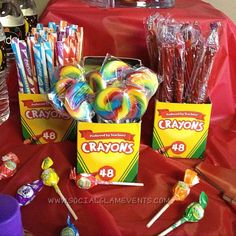 some candy and candies are on a table