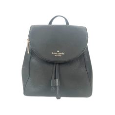 This Kate Spade Mini Backpack, Crafted From Black Pebbled Leather, Features A Sophisticated Drawstring And Flap Closure. The Adjustable Straps Offer Customizable Comfort, While The Gold-Tone Hardware And Logo Detail Enhance Its Chic Aesthetic. Ideal For Carrying Essentials In Style, This Backpack Promises Both Functionality And Fashion For Your Daily Ventures. Black Pebbled Leather Drawstring And Flap Closure Adjustable Straps Gold-Tone Hardware Logo Detail 9.5"H X 9.25"W X 4.75"D Handle Drop: 2 Elegant Black Kate Spade Backpack, Black Leather Kate Spade Backpack, Kate Spade Black Backpack With Detachable Strap, Black Kate Spade Standard Backpack, Kate Spade Black Leather Backpack, Kate Spade Black Standard Backpack, Kate Spade Black Backpack With Removable Pouch, Kate Spade Leather Bags For School, Kate Spade Black Backpack For Errands