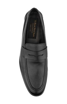 A classic penny keeper and moc toe lend sophisticated charm to a burnished leather loafer that will complement your work-to-weekend style. Cushioned footbed with arch support Leather upper, lining and sole Made in Italy Timeless Moccasins With Round Toe For Business Casual, Classic Slip-on Moccasins With Almond Toe, Classic Moccasins For Semi-formal Wear, Classic Slip-on Moccasins With Removable Insole, Classic Round Toe Moccasins For Office, Classic Round Toe Loafers For Business, Classic Slip-on Moccasins With Goodyear Welt, Classic Slip-on Moccasins With Moc Toe, Timeless Loafers With Branded Insole And Moc Toe