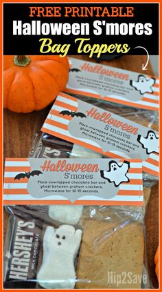 free printable halloween s'mores bag toppers for the kids to make