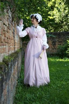 Rose regency dress, Jane Austen gown, Reenactment Costume, made to order Regency Dress Jane Austen, 1800 Clothing, Regency Gown, Regency Dress, Jane Austen Books, Empire Waistline, Antique Clothing, Historical Dresses, Jane Austen