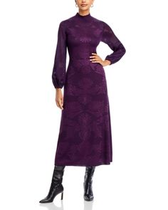 Misook Mock Neck Burnout Knit Midi Dress Knit Midi, Knit Midi Dress, Womens Midi Dresses, Ultra Violet, Mock Neck, Midi Dress, Buy Online, Knitting, Free Shipping