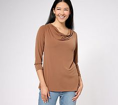 Essentials are the building blocks of every wardrobe. And this graceful Liquid Knit® cowl neck is at the top of the stack! Grab this must-have to mate with a plethora of pants and skirts (but don't forget about layering it with your cardis and jackets, too). From Susan Graver. Stretch Solid Color Cowl Neck Top, Susan Graver, Cowl Neck Top, Knit Cowl, The Building, Cowl Neck, Building Blocks, Don't Forget, Length Sleeve