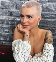 Buzz Cut Women, Shaved Head Women, Short White Hair, Shave My Head