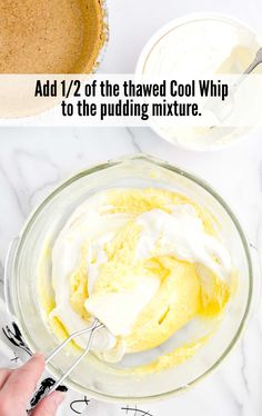 the mixing bowl is filled with batter and whipped cream for this homemade ice cream recipe