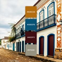 an image of a street scene with color swatches