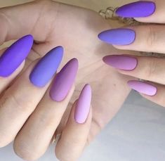 Ideas Uñas, Multicolored Nails, Purple Acrylic Nails, Trendy Nail Art Designs, Trendy Nail Art, Acrylic Nails Coffin Short, Oval Nails, Girls Nails