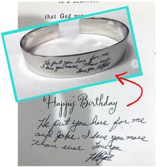 an image of a birthday card with handwriting on it and a handwritten message in the middle