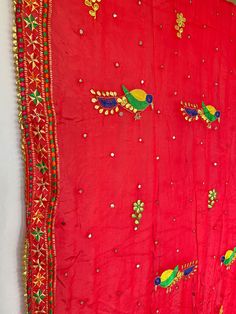 This Chinon silk dupatta chunni with gotta patti and phulkari work is the perfect accessory for weddings, sangeet, reception, or any festive occasion! Material: Chinon Silk Work: Silk Thread Phulkari, Needlework, Gotta Patti Work Pattern: Floral Size: Full Size 2.5 meters Condition: New Dance Party Outfit, Gotta Patti Work, Phulkari Dupatta, Gotta Patti, Birthday Mother, Work Pattern, Unique Gifts For Women, Indian Clothing, Silk Dupatta