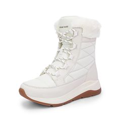 PRICES MAY VARY. Soft & Comfortable Upper: These women’s lace-up snow boots feature vegan leather, Oxford cloth, and warm faux fur for a soft and cozy feel. Includes a plush EVA footbed for cushioning and sweat-wicking comfort. Enhanced Warmth: Designed with 100g thick faux fur lining these women’s snow winter boots offer cold resistance, keeping feet warm and protected in cold winter conditions. Adjustable Fit: With an 8.27-inch shaft height and an adjustable lace-up design for a tailored fit. Snow Boots Waterproof, Snowy Weather, Boots Waterproof, Winter Snow Boots, Women Lace, Winter Snow, Cold Winter, Lace Up Boots, Snow Boots