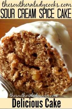 a close up of a piece of cake on a plate with the title text above it