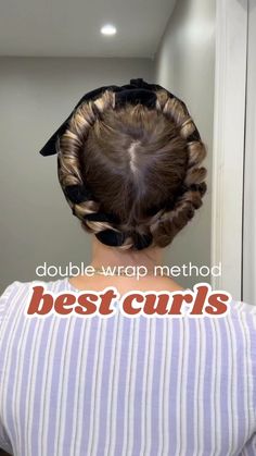 Amanda Carter | heatless curls + hair growth | FOLLOW for all the heatless curls content! 🤟🏼 This is my second favorite wrap I do for heatless curls, the double wrap method. You’ll be w… | Instagram Overnight Curls For Short Hair, Buns With Braids, Curl Hair Overnight, Curls For Short Hair, Heatless Curls Tutorial, Sock Curls, Curl Tutorial