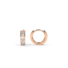 Our Arden Huggies are a bold new design featuring square french-cut lab grown diamonds. Specifications 8mm: 0.40ctw (each earring) 10mm: 0.51ctw (each earring) Lab grown diamond quality: D-F color, VS1-2 clarity 18k Recycled Gold Hinge Closure High Polish or Matte polishing finish Optional Black Rhodium finish If you are interested in supporting 18k Eco Fairmined Gold in our Lifestyle Pieces, contact our design team. Square French, French Cut, Rose Gold Metal, Black Rhodium, Recycled Gold, Champagne Gold, 18k Rose Gold, New Design, Lab Grown