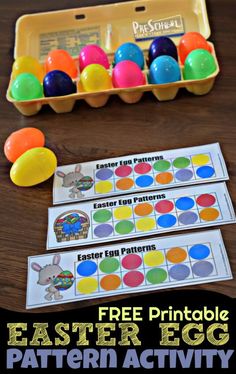 an easter egg pattern activity with free printables