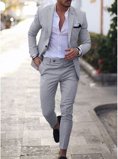 Suits Business, Formal Workwear, Gown Elegant, Stylish Suit, Linen Suits, Fashion Suits, Linen Suit, Blue Khakis, Modern Gentleman