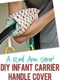 a red arm saver diy infant carrier handle cover