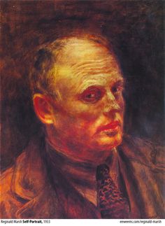 a painting of a man in a suit and tie looking off to the side with his eyes wide open