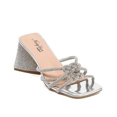 Ninety Union-Chic Sandal The Ninety Union Chic sandal can be a great addition to your wardrobe. The elegant square open toe front with metallic tubular straps and block heel create an ethereal effect to this sandal, that is visualy alluring. Sparkle Sandals, Shoe Molding, Dressy Sandals, Chic Sandals, Shoe Carnival, White Sandals, Silver Shoes, Dress Sandals, Chic Dress