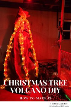 a christmas tree with lights on it and the words how to make it in red