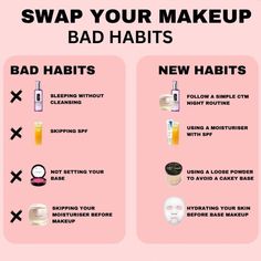 Grooming Tips, Night Routine, Makeup Base, Bad Habits, Loose Powder, Skin Moisturizer, Makeup Yourself, Best Makeup Products