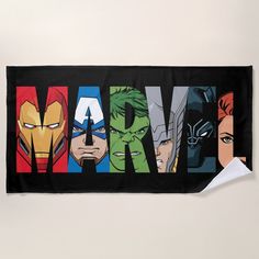 Avengers Classics | Check out this Marvel logo featuring the cartoon illustrations of Iron Man, Captain America, Hulk, Thor, Black Panther, and Black Widow inside the letters! Bucky Barnes Painting Canvas, Avenger Paintings, Marvel Cartoon Art, All Avengers Drawing, Marvel Wall Painting Ideas, Avengers Drawing Ideas, Avengers Painting Ideas On Canvas, Marvel Paintings On Canvas, Avengers Art Painting