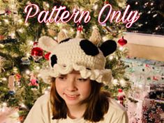 Crochet Pattern to make your very own Cute Cow Bucket Hat. Made with double strands of yarn, so it is very warm and great for colder weather! PDF download includes step by step written instructions, supply list, and photos to help you. Must know basic crochet stitches. Advanced Beginner Pattern. Finished Hat fits most Teen/Adults. Finished hat fits very loose, since it is a bucket hat. Crochet Stitches Advanced, Cow Bucket Hat, Bucket Hat Crochet Pattern, Cow Print Bucket Hat, Aran Weight Yarn, Basic Crochet, Cute Cow, Animal Hats, Supply List